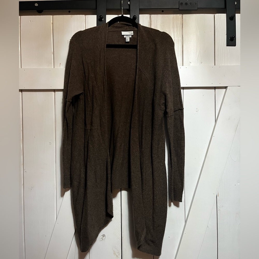 14th & Union Dark Brown Open Cardigan